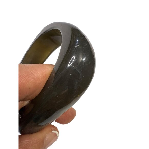 vintage Modernist Art Deco Translucent Celluloid Bangle Bracelet - Picture 6 of 11